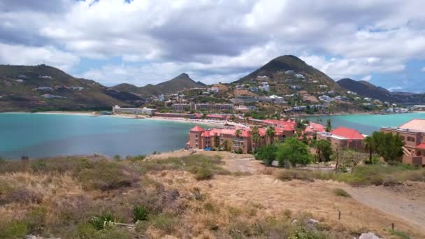 Secuencias Drones Cadenas Montañosas Sint Maarten Caribe — Vídeos de Stock