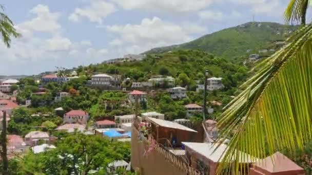 美国圣托马斯的无人驾驶飞机镜头位于加勒比海边的处女岛 — 图库视频影像
