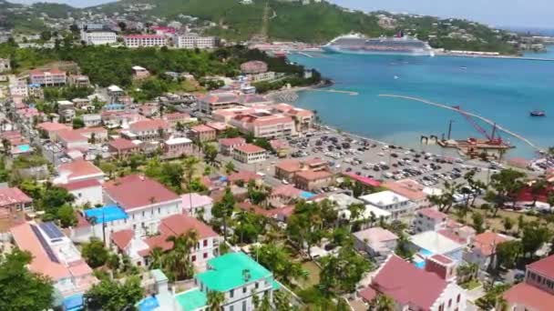 Drone Filmato San Tommaso Isola Vergine Nel Caraibico — Video Stock