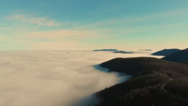 Nad Mraky Vrcholu Modrém Hřebeni Pohoří Virginii — Stock video