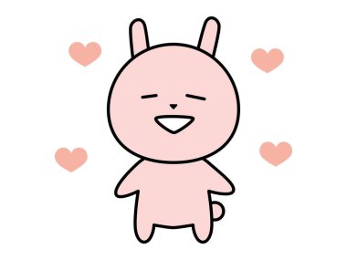 Yüzen kalpleri olan sevimli bir tavşan karakteri.