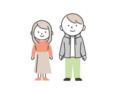 Sivil giyinmiş genç erkek ve kadınlar.