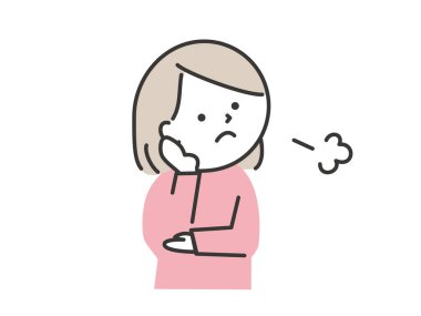 Elleri yanağında iç çeken genç bir kadın.