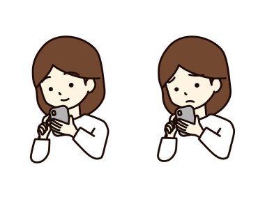 Young woman operating a smartphone.