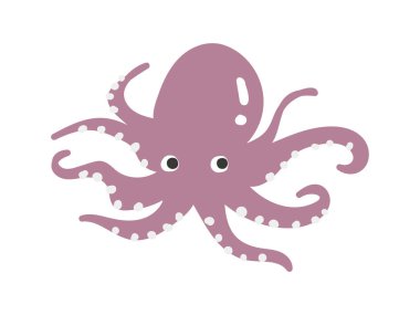 Cute octopus. Simple and flat design. Handwritten rough taste