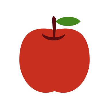 Illustration of a simple flat taste apple. 1 piece.