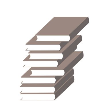 Stacked books.  Simple flat design. Reading week or erudition image.