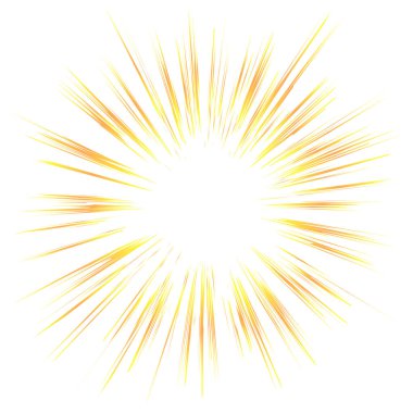 A yellow explosion effect. Square background illustration material with cartoon effect lines drawn. clipart