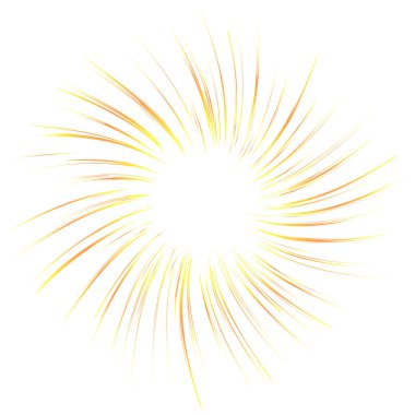 Dalgalı sarı ve turuncu yoğunlaşma çizgisi. Çizgi film efekti çizili kare resimleme materyali.