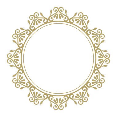 Dairesel antik altın dekoratif çerçeve.