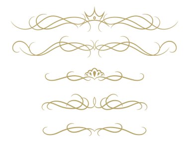 Düzgün eğrilerle çizilmiş zarif altın çerçeve materyali.