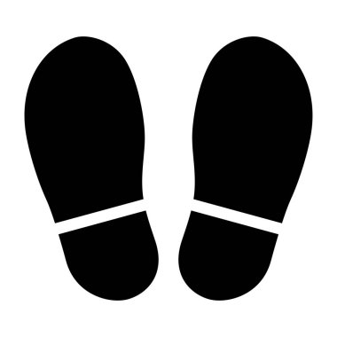 Basit insan ayakkabı izi simgesi