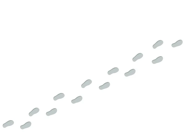 Pohled Lidské Stopy Kráčející Sněhu Shora — Stockový vektor