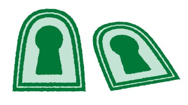 Anahtar deliği şeklinde bir kargaşanın basit bir çizimi. Japonya 'daki Kofun döneminden güçlü bir kişinin mezarının vektör görüntüsü..