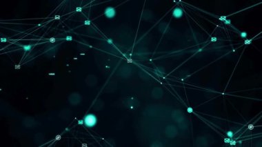 Çizgi ve Noktalardan Soyut Teknoloji Arkaplanı