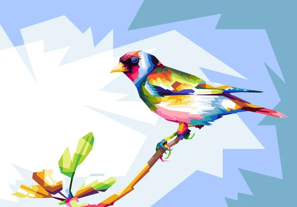 Disegno Variopinto Del Wpap Del Vettore Dell Uccello Nell Illustrazione — Vettoriale Stock