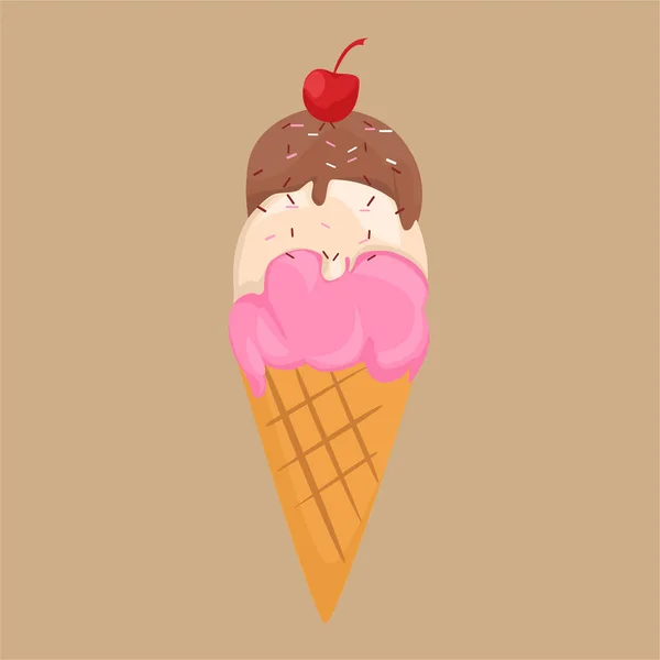 Ice Cream Delicius Vector Illustration — Stockový vektor