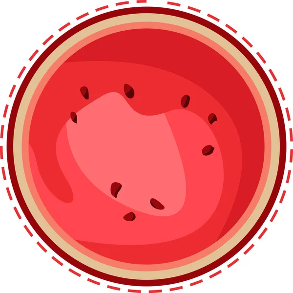 Illustratie Van Een Stuk Rode Watermeloen Vector Illustrator Ontwerp Ontwerp — Stockvector