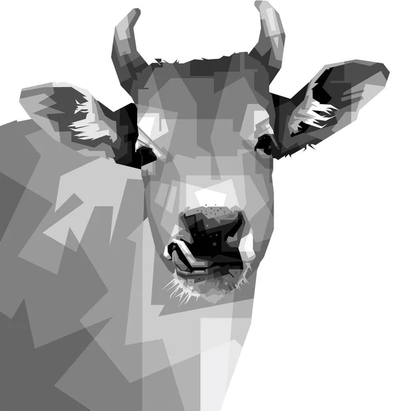 Ilustración Diseño Animales Vaca Blanco Negro Fondo Liso Aislado Vector — Vector de stock