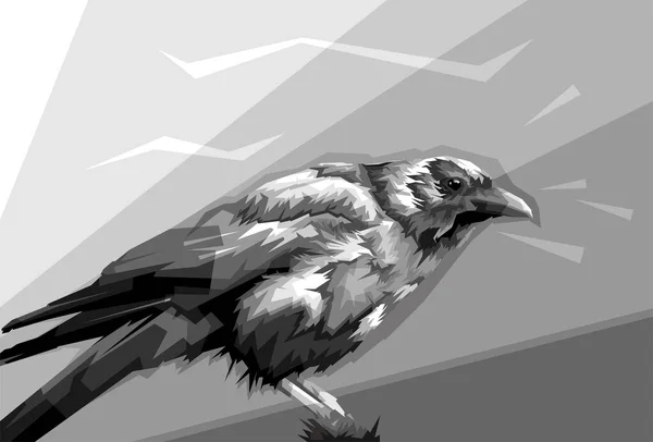 Illustration Crow Design Avec Style Saisissant Sur Les Branches Des — Image vectorielle