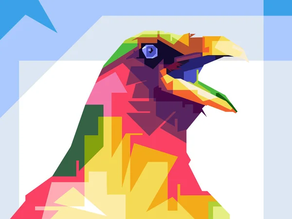 Wpap Popart Crow Screamed Artwork Illustration Cool Color Neatly Isolated — Stock Vector