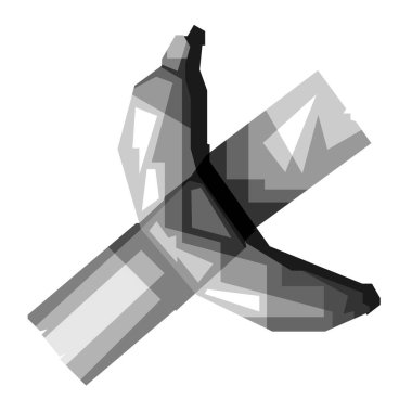 Koli bandı dizaynlı muzlar havalı renklerle popart vektör illüstrasyonu, izole edilmiş, senin için mükemmel.