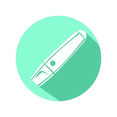 Basit uzun gölge vurgu tasarımı karikatür minimalist vektör çizimi serin renklerle