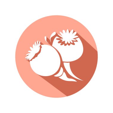 Uzun gölge biçimli soğan vektör simgesi tasarımı serin renklere sahip minimalist vektör çizimi