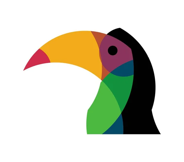 Popart Vector Toucan Bird Cartoon Illustrazione Vettoriale Felice Tukan Isolato — Vettoriale Stock