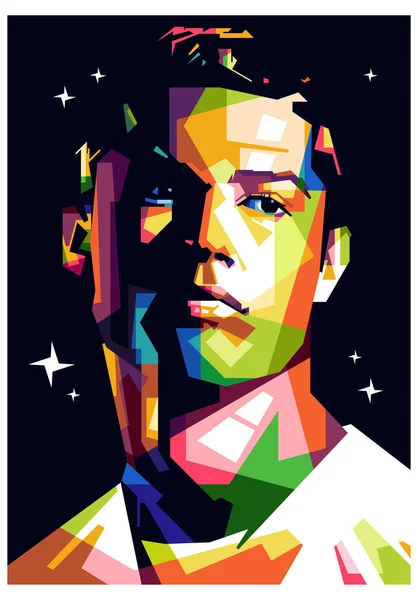Cristiano Ronaldo Design Vector Ilustracja Wpap Pop Art Wektor Czarne — Wektor stockowy