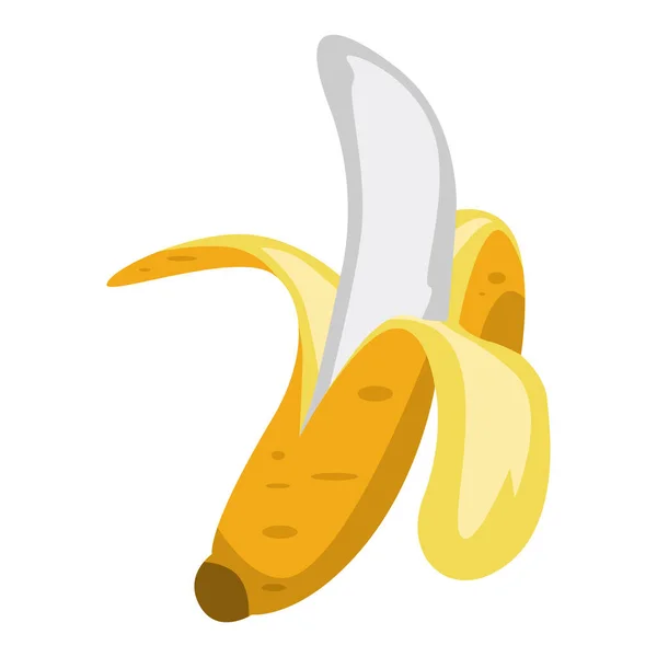 Ilustracja Wektora Banana Projekt Kreskówki Minimalistyczny Wektor Ilustracja Chłodnymi Kolorami — Wektor stockowy