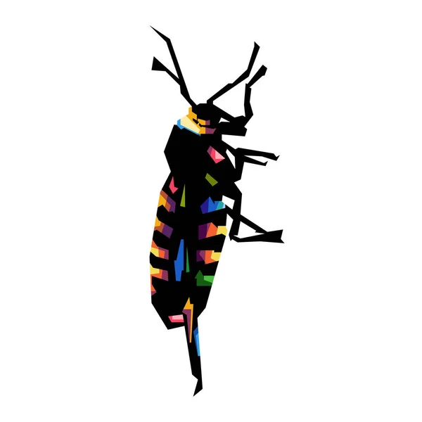 Illustration Design Der Bunten Pflanze Schädling Insekten Cartoon Wpap Popart — Stockvektor