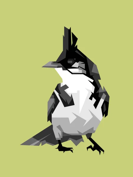 Illustration Design Noir Blanc Étourneau Oiseau Wpap Pop Art Style — Image vectorielle