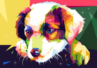 Özel renkli wpap vektörlü köpek tasarımı