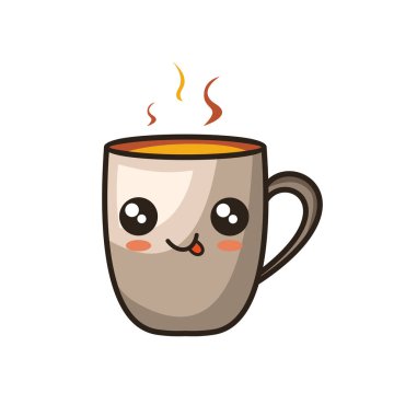 Duygusal Kahve Tasarım Vektörü illüstrasyon minimalist simgesi