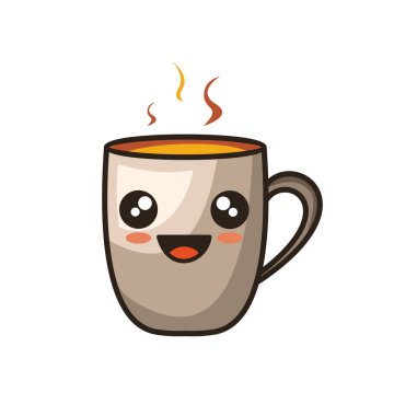 Duygusal Kahve Gülümseme Tasarım Vektörü Resmetme Minimalist simgesi