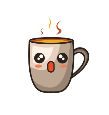 Duygusal Kahve Wow Tasarım Vektörü illüstrasyon minimalist simgesi