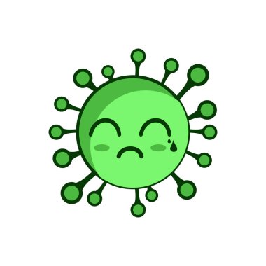 Duygusal Corona Virüsü Üzücü Tasarım Vektörü illüstrasyon minimalist simgesi