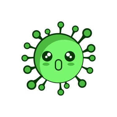 Duygusal Corona Virüsü Wow Tasarım Vektörü illüstrasyon minimalist simgesi