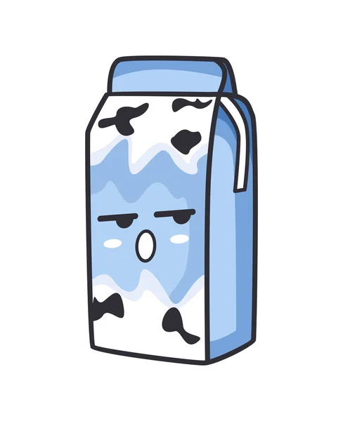Emoticon Box Milk Wow Bad Mood Дизайн Векторная Иллюстрация Минималистская — стоковый вектор
