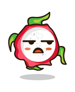 Duygusal Ejder Meyvesi Kötü Ruh hali Tasarım Vektör illüstrasyon minimalist simgesi