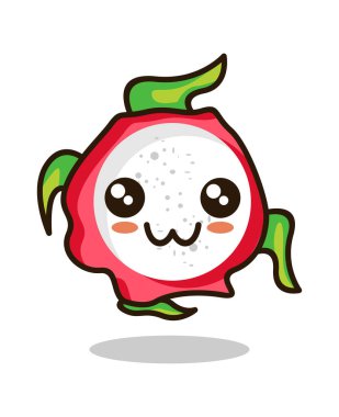 Duygusal Ejder Meyvesi Şirin Tasarım Vektör İllüstrasyon minimalist simgesi