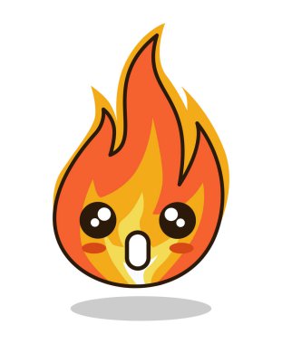 Duygu Ateşi Wow Tasarım Vektörü illüstrasyon minimalist simgesi