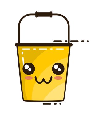 Duygusal Kova Sevimli Tasarım Vektörü illüstrasyon minimalist simgesi