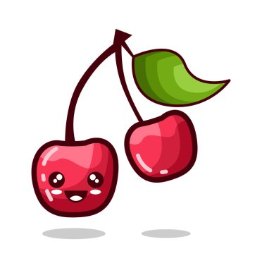 Duygusal Lychee gülüşü Tasarım Vektörü illüstrasyon minimalist simgesi