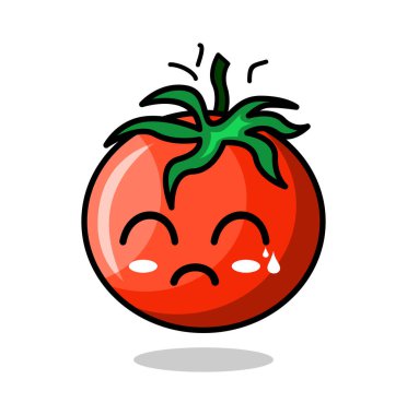 Duygusal Domatesler üzgün Tasarım Vektörü illüstrist simgesi
