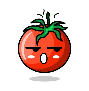 Duygusal Domatesler Wow kötü ruh hali Tasarım Vektörü illüstrist simgesi