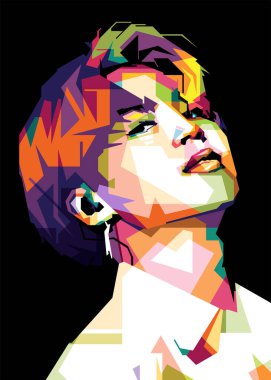 Park Ji Min BTS personeli, wpap popart çizim tasarımı
