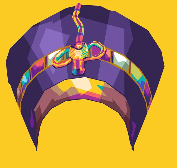 色彩艳丽的埃及帽子波普特纸巾插图矢量设计 — 图库矢量图片