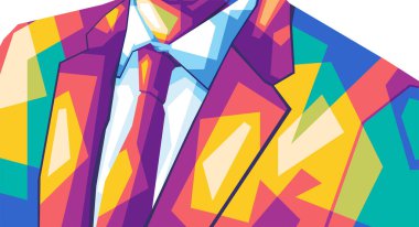 Havalı kravat tasarımı renkli vektör çizimi wpap popart